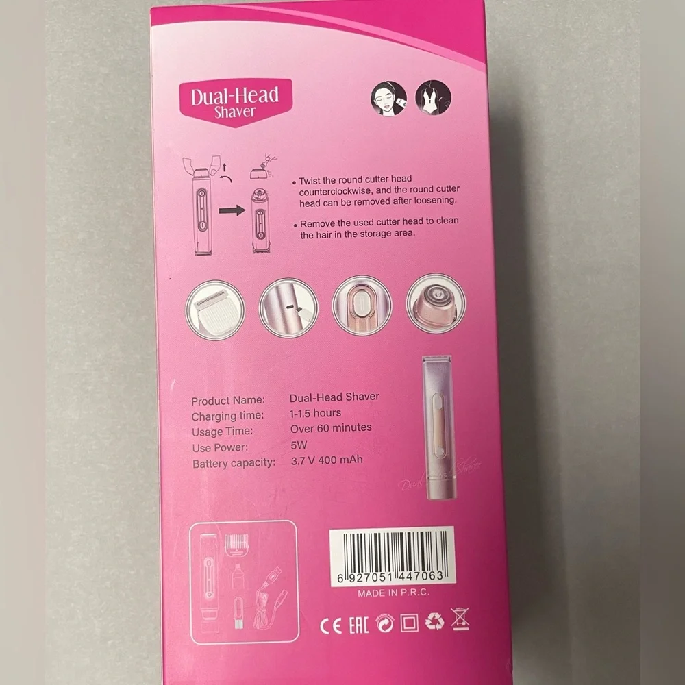 2-in-1 Bikini Trimmer for Women, Dual Head Electric Razor, IPX7 Waterproof - Picture 9 of 11